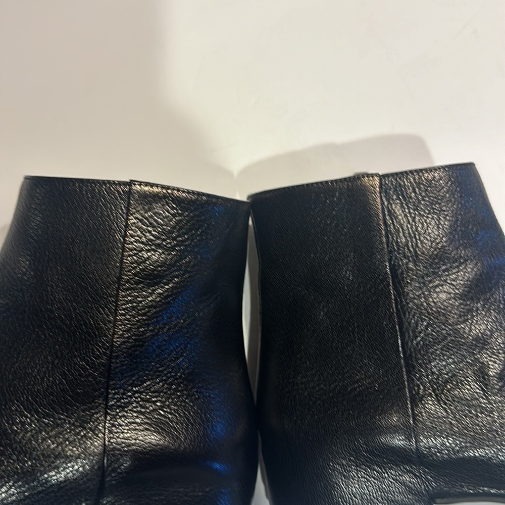 Aquatalia Ulysses made in Italy ankle black leather pebbled booties side zipper - Picture 13 of 15